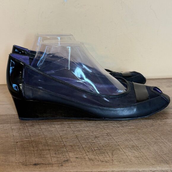 Vaneli Black Peep Toe Wedge Pumps – Women’s Size 12M shoes - Picture 3 of 7